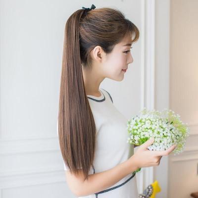 假发女长发套头扎高马尾的神器假头发扎马尾发 长直发 自然假发尾