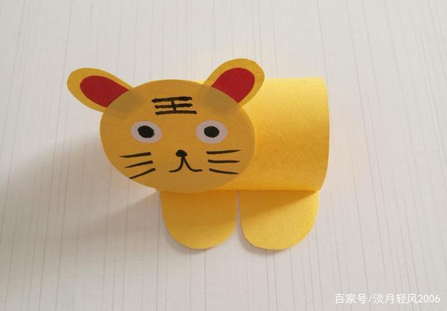 幼儿手工,用卡纸做可爱的小老虎,好学又好看,可以当