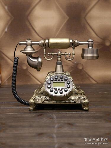 顶爷时尚创意旋转电话机仿古欧式田园复古电话机家用座机办公电话