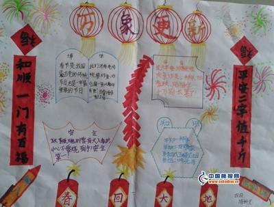一年级过年啦图片手抄报 一年级手抄报