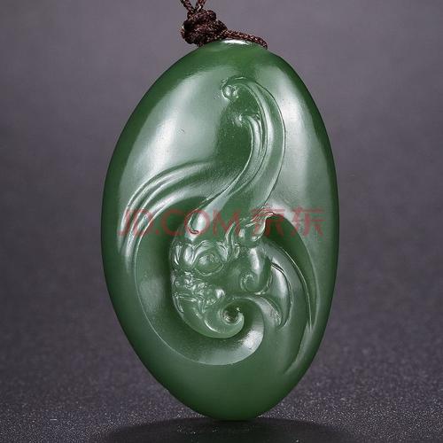 1385【省级玉雕大师张国军作品】和田玉碧玉仿古兽挂件28.