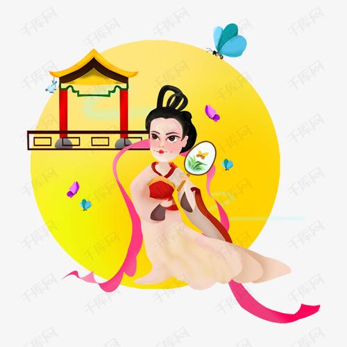 卡通广寒宫的嫦娥免扣图