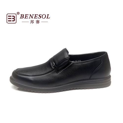 正品邦赛春夏男鞋 男士商务休闲皮鞋黑色正装男鞋软底软面爸