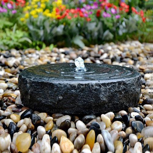 石头水景日式庭院摆件枯水水系景观流水景喷泉水盆大理石水波吐水