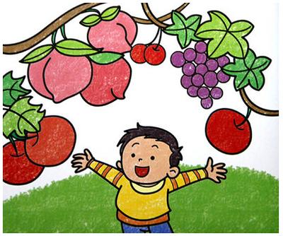 秋天的果园一年级手抄报 秋天的手抄报