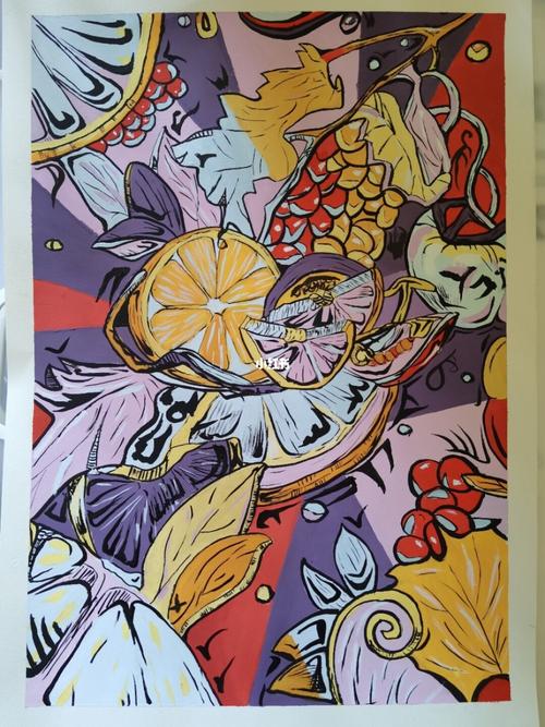 临摹往年高考优秀作品_临摹_高考_装饰画_色彩装饰画