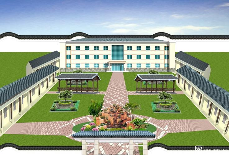 养老院规划设计鸟瞰效果图