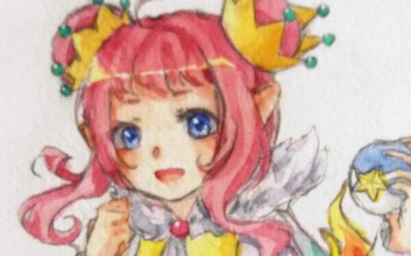 活动作品水彩洛克王国的可丽公主