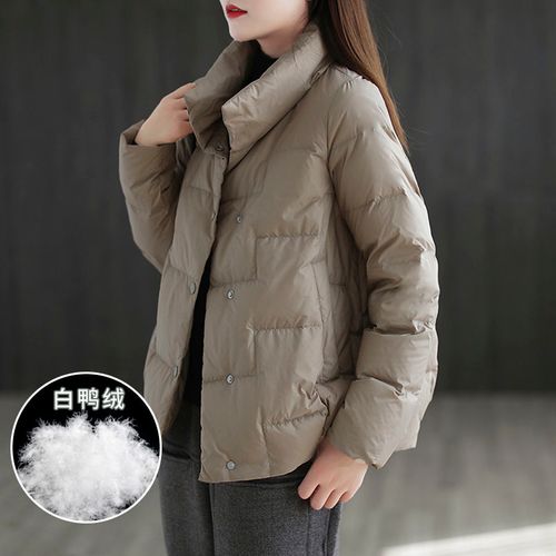 2020年羽绒服流行女款,2020年新款羽绒服女款 2020年新款羽绒服女短款小个子休闲轻薄面包服小立领