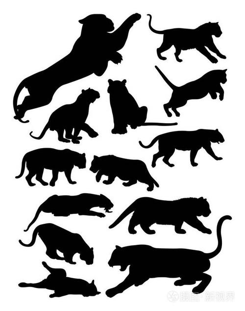 老虎的剪影.良好的使用符号, 标志, 网页图标, 吉祥物