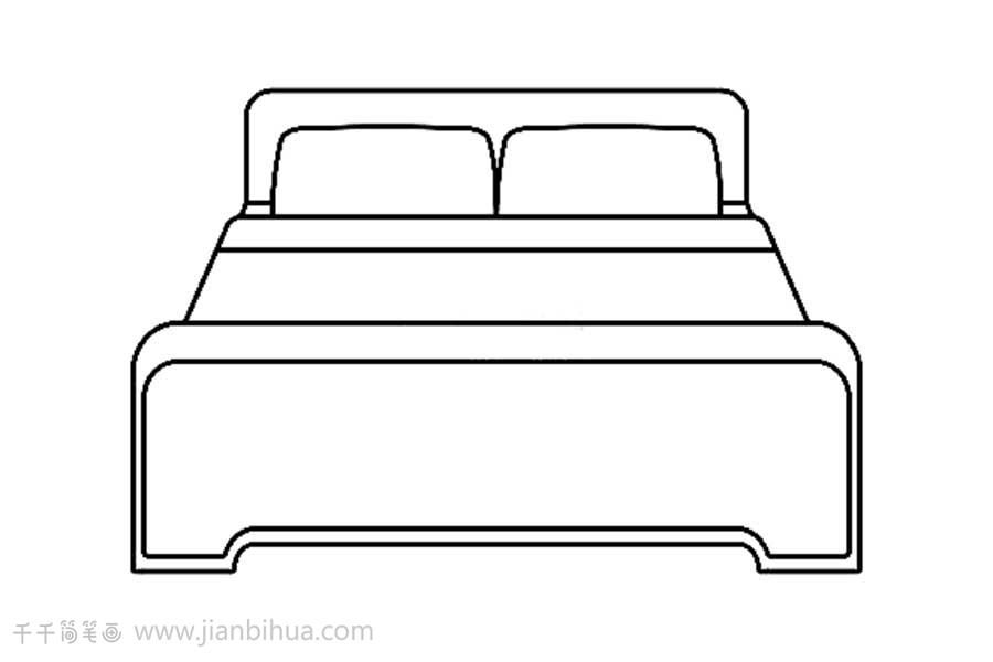 床简笔画图片儿童画