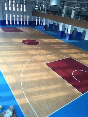 篮球场pvc运动地板专业铺设/天津地胶专卖