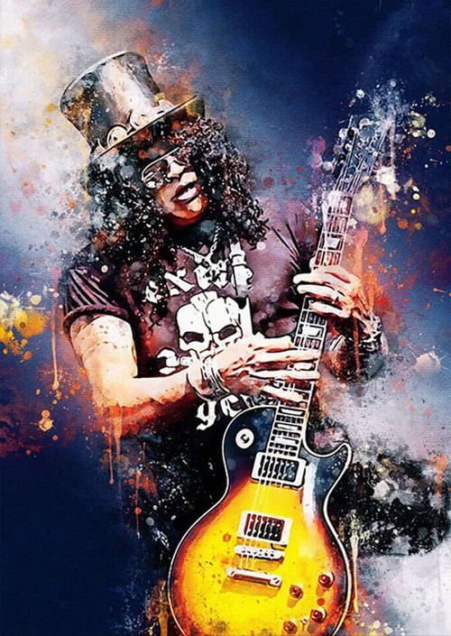 吉他手国外歌手提琴钻石画