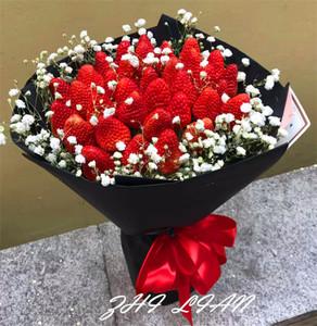 草莓花束鲜花生日情人节送女友生日佛山鲜花速递中山广州送花上门