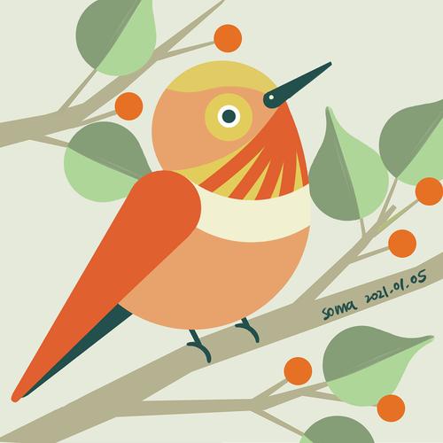 几何感动物插画