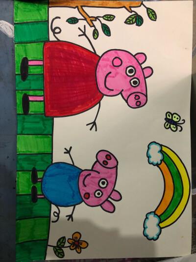 水彩笔 小猪佩奇