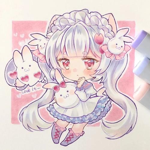 【马克笔插画】大大出新作啦!q版卡哇伊洛丽塔动漫少女