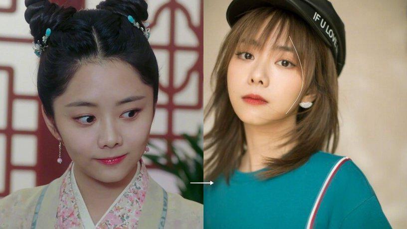 原创谭松韵,白鹿都在靠发型修饰脸型?小圆脸,高颧骨立刻不见了!