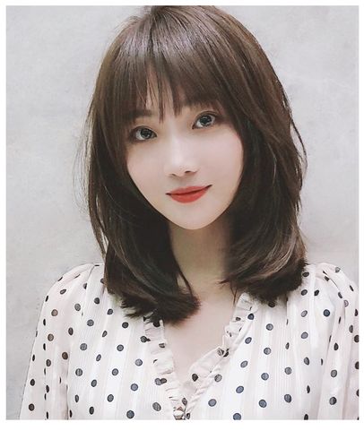 真发假发女长发发套真发网红锁骨发 中长直发蓬松少女