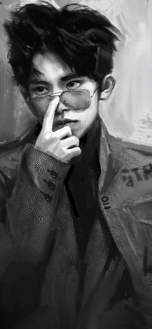 易烊千玺手绘壁纸