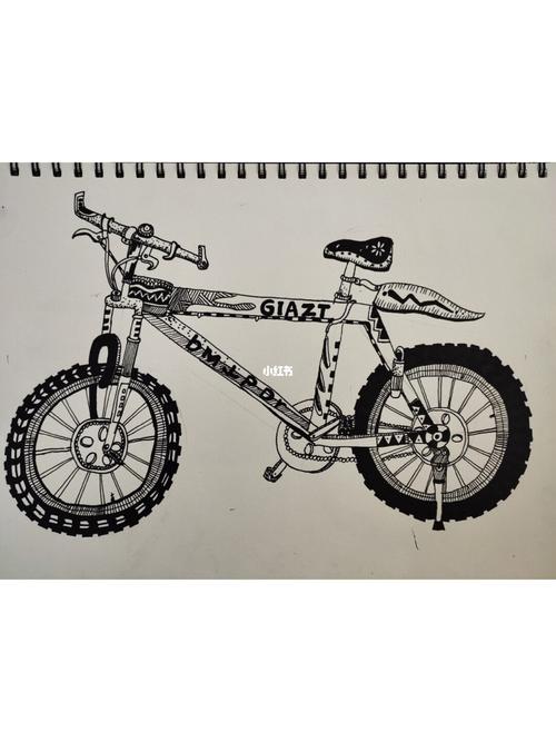 速写五级自行车_自行车_速写_轮胎_签字笔_铅笔_文化