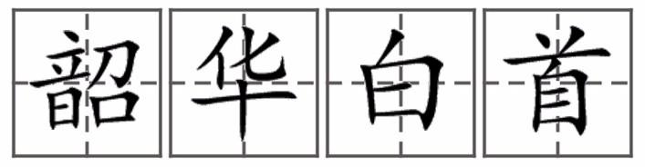 韶华白首          田字格写法(宋体)