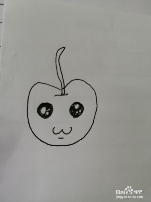 樱桃小嘴卡通简笔画