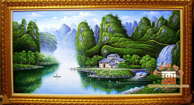 桂林山水油画
