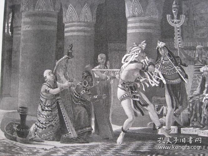 十九世纪钢版画版画pastimeinancientegypt