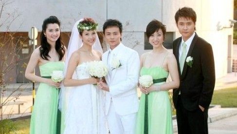 蔡少芬与33岁的内地演员张晋举行婚礼,洪欣,朱茵,陈法蓉等喜做伴娘