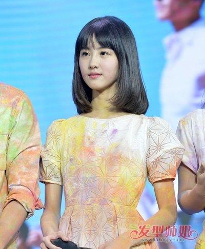 陈都灵刘海中长发发型