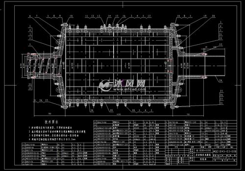 φ1830×4500滚筒轴承球磨机图纸