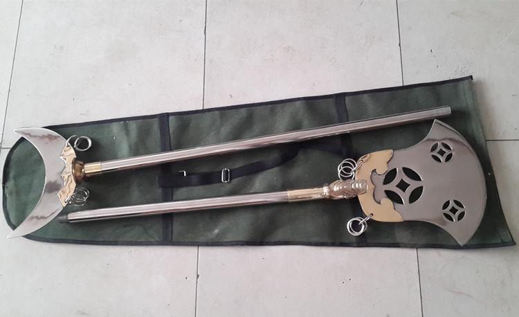 永生武术器械不锈钢月牙铲方便铲长兵器武术表演品影视道具