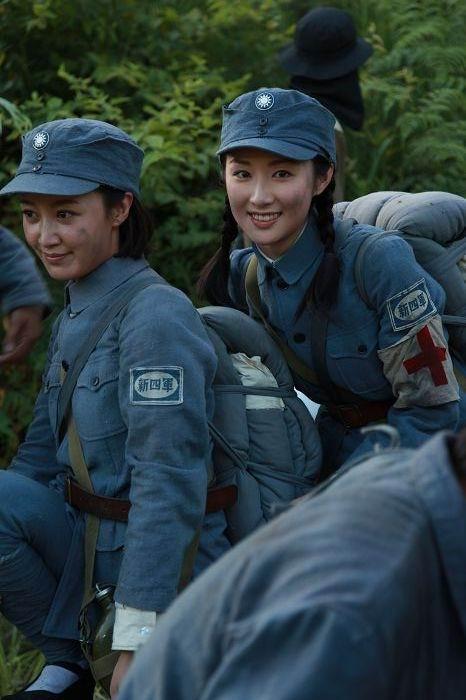 影片中的新四军女兵;; 组图:正在泾县拍摄的电视剧《新四军女兵》