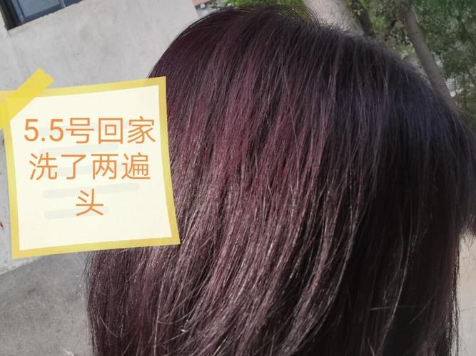 染发后续,黑加仑紫掉色过程_掉色_染发_偏红_发色分享