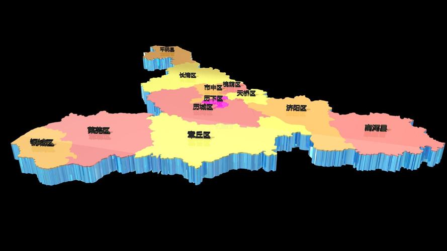济南南省三维透明地图