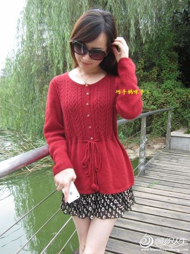 [开衫] 【巧手妈咪】-----秀色-----锈红羊绒开衫