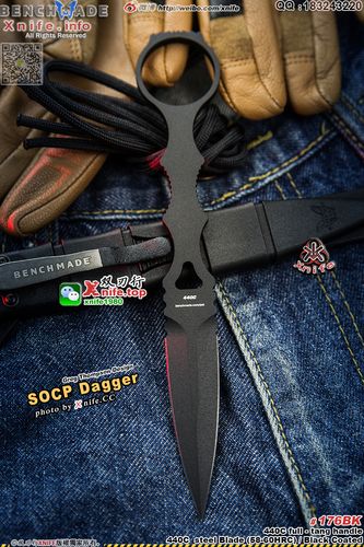 benchmade蝴蝶176bk "socp dagger"2018年新款改款手刺 440c不锈钢