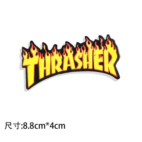 欧美火焰标志潮牌行李箱拉杆箱笔记本电脑滑板吉他玻璃面防水贴纸