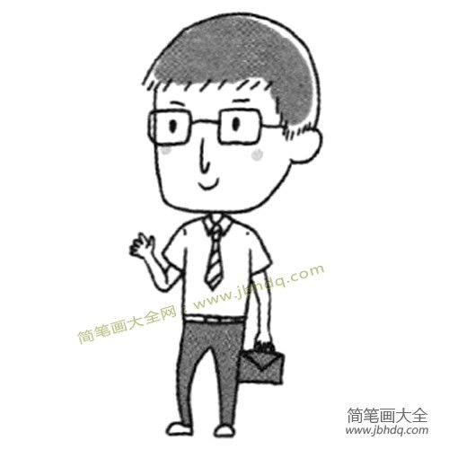 形形色色的人物男青年简笔画教程