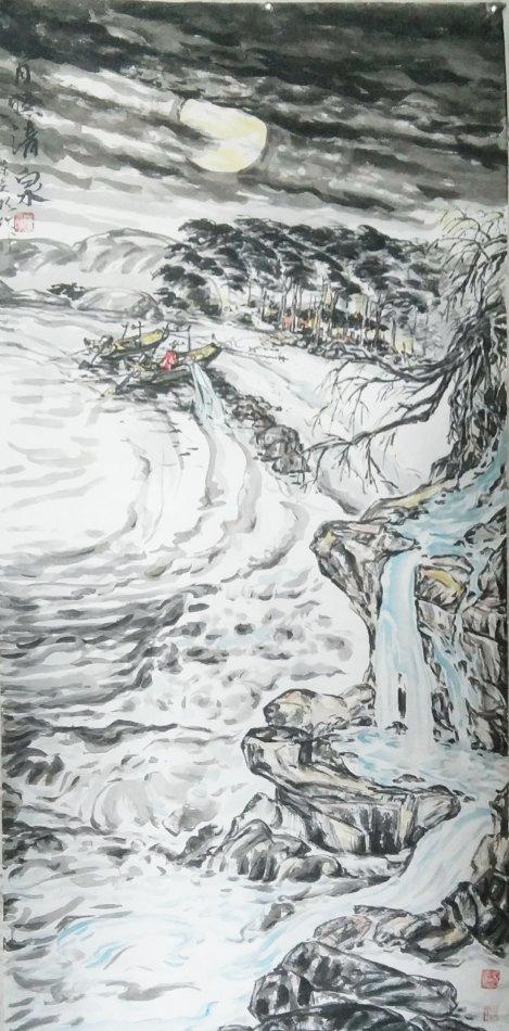 庆祝中华人民共和国建国68周年纪念日,仕合堂国画家陈天明新创4尺"