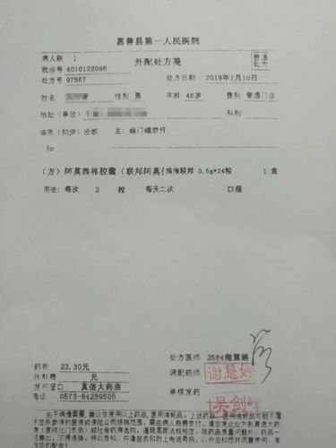 医院的处方底方 生育保险处方底方样本