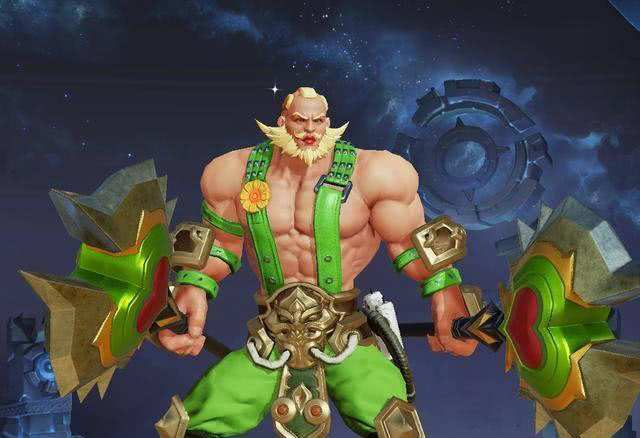 程咬金的爱与正义,一片绿油油的,感觉会和王者峡谷的草地草丛连为一体