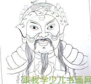 卡通简笔画教程门神