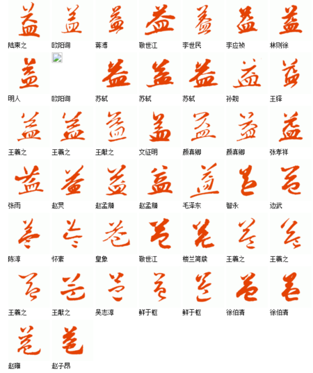 益字的草书怎么写