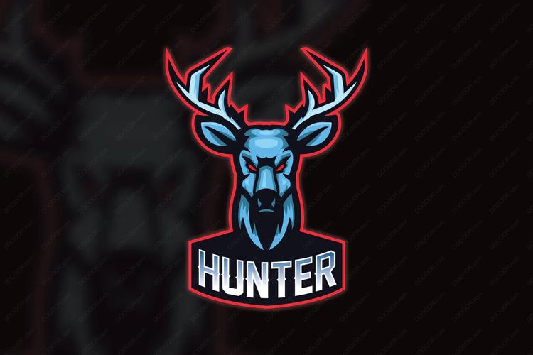 00156_狩猎雄鹿动物logo模板矢量ai&eps素材.jpg