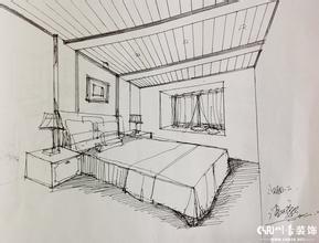 卧室一角手绘图
