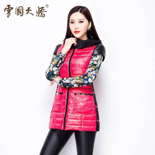 中国风】雪国天娇 2014新款春装 羽绒服女中长款 修身 反季特价 黑色