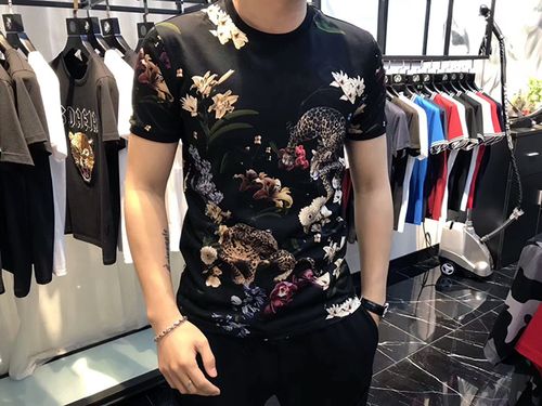 热卖2018春夏新款 ferre/费雷 男士时尚狮子刺绣印花短袖t恤 正品现货
