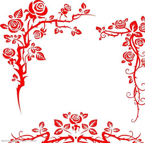 关键词:藤蔓玫瑰 花 红色 藤蔓 矢量图 玫瑰 你真可笑i 设计 底纹边框
